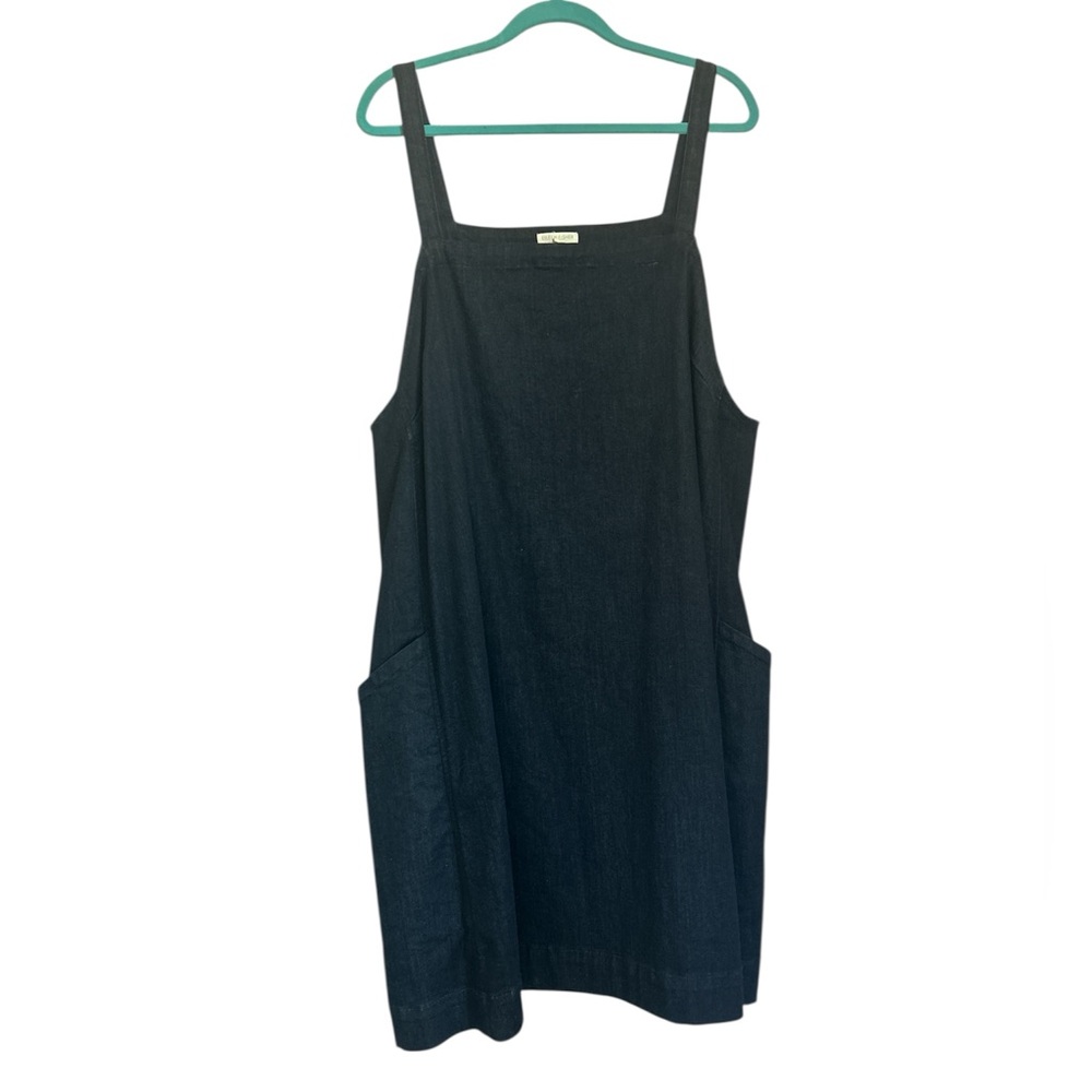 Eileen Fisher Organic Cotton Soft Stretch Denim Dress Dark Washed Blue Size 2X